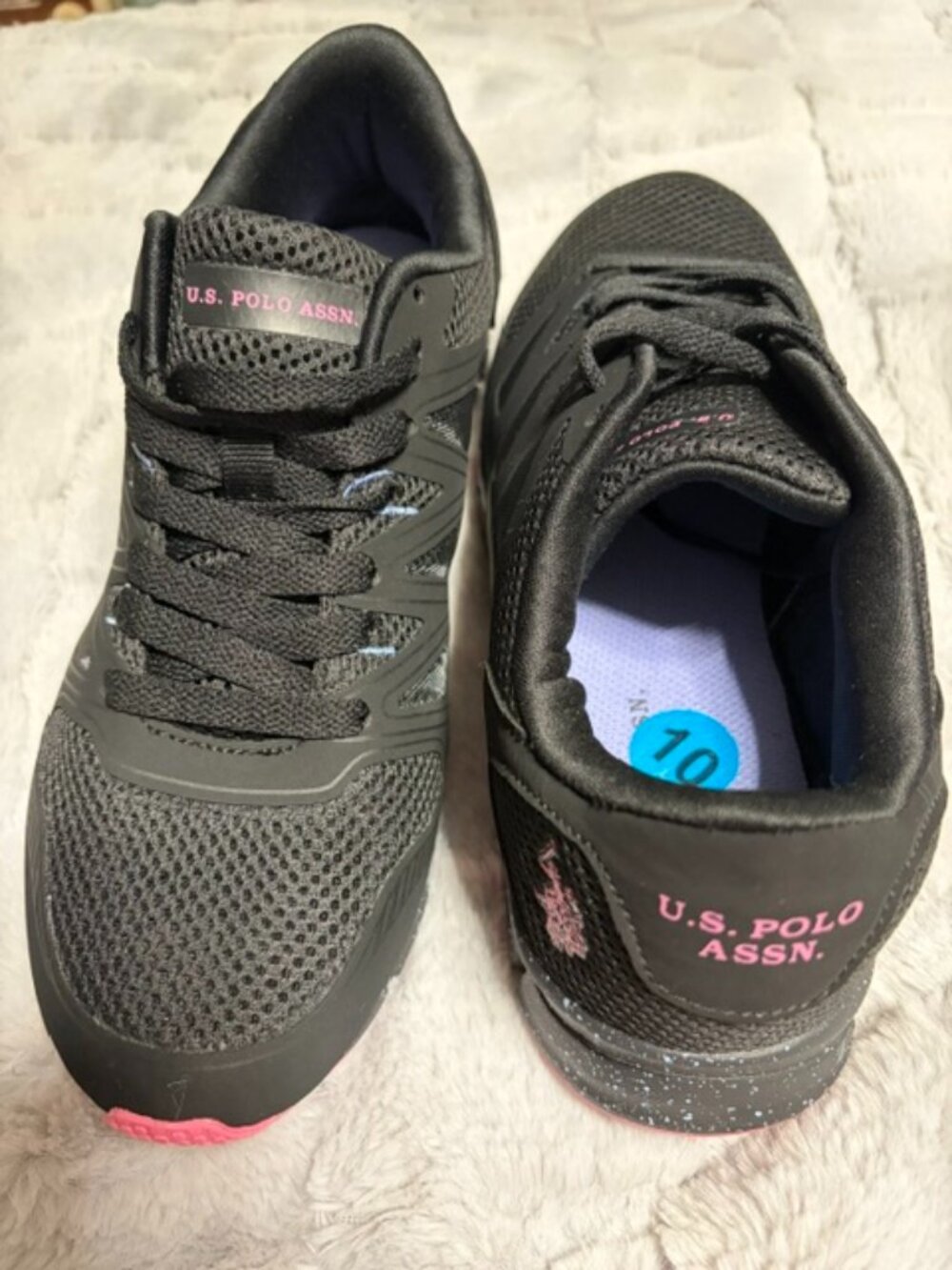 Women's US Polo Assn Pink & Black Size 10